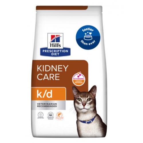 Hill’s PRESCRIPTION DIET k/d з ActivBiome+ Kidney Defense Сухий корм для котів підтримання функції нирок, з лососем