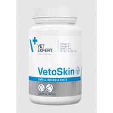 Vet Expert VetoSkin Small breed&cat Нутрицевтична добавка для підтримання здоров'я шкіри та якості шерсті у котів і собак малих порід, 60 капс