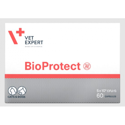 Vet Expert BioProtect Нутрицевтична добавка для котів і собак із порушеною шлунково-кишковою мікрофлорою, 60 капс.