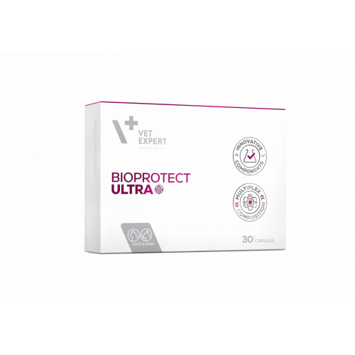 Vet Expert BioProtect Ultra Нутрицевтична добавка для котів і  собак із хронічними порушеннями шлунково-кишкової мікрофлори, 30 капс.
