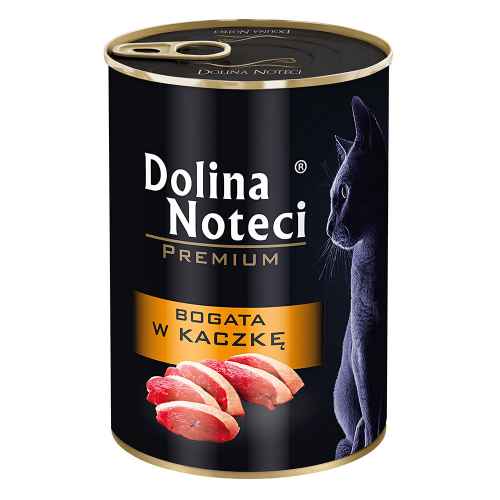 Корм конс.Dolina Noteci Premium для котів, м'ясні шматочки в соусі з качкою,400 г.