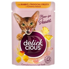 DELICKCIOUS "Пластівці з кроликом та тропічними фруктами у вершковому соусі". Додатковий консервований корм для дорослих котів