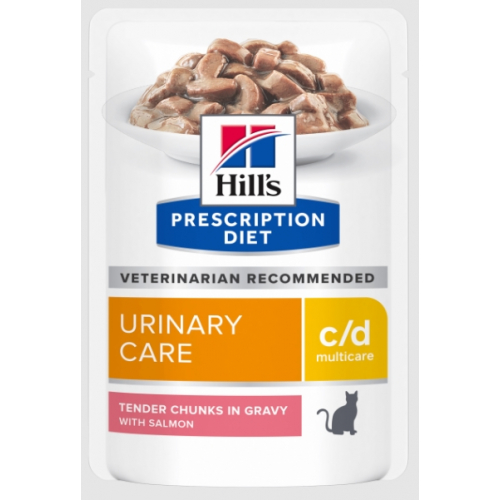 Hill’s PRESCRIPTION DIET c/d Вологий корм для котів, догляд за сечовидільною системою, з лососем, пауч