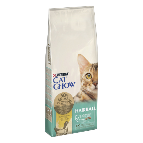Сat Сhow® Hairball (Кет Чау). З куркою. Сухий повнораціонний корм для дорослих котів, проти утворення волосяних кульок у травному тракті
