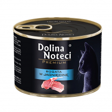 Корм конс.Dolina Noteci Premium  для котів, м'ясні шматочки в соусі з ягнятиною,185 г.