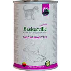 Вологий корм для котів Baskerville Super Premium Lachs Mit Brombeeren Лосось з ожиною для кошенят 400 г.