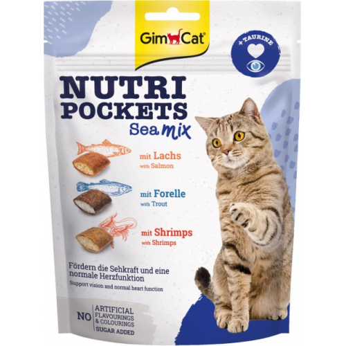 Вітамінні ласощі Gimborn GimCat Nutri Pockets для котів Морський мікс 150 г.