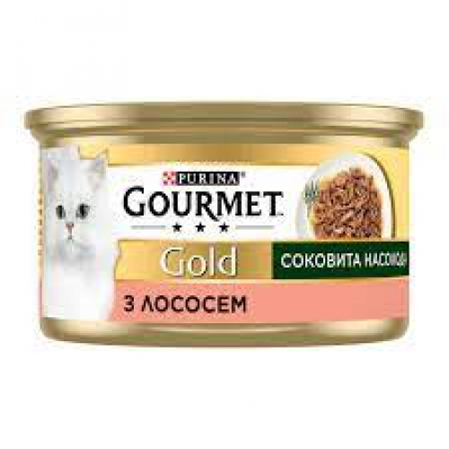 Gourmet Gold Консерви для кішок соковита насолода з лососем.