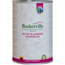 Вологий корм для собак Baskerville Sensitive Wild Mit Blaubeeren und Spirulina Оленіна з чорницею та спіруліною.