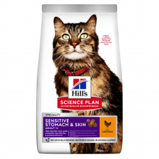 Hill's SCIENCE PLAN Adult Sensitive Stomach&Skin Сухий корм для котів із чутливим травленням та шкірою, з куркою