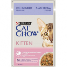 Вологий корм для кошенят Purina Cat Chow Kitten з ягням та цукіні в соусі 85г