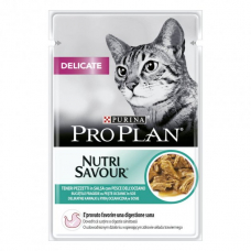 Purina Pro Plan (Пуріна Про План) Delicate Nutrisavour - Вологий корм з океанічною рибою для дорослих котів з чутливим травленням (шматочки в соусі)