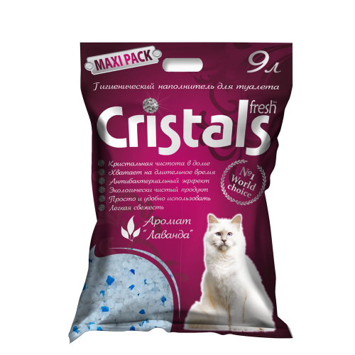 Наповнювач для котячого туалету Cristals Fresh з лавандою силікагелевий