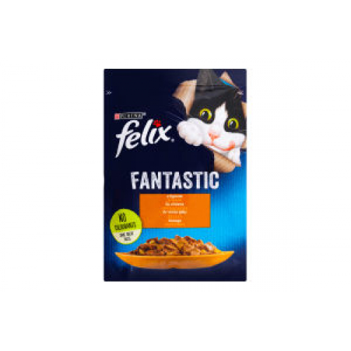 Вологий корм Purina Felix Fantastic для дорослих кішок, з куркою, шматочки в желе, 85 г