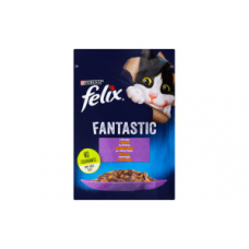 Вологий корм Purina Felix Fantastic для дорослих кішок, з ягнятком, шматочки в желе, 85 г