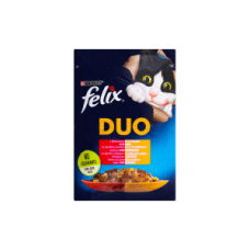 Вологий корм Purina Felix Fantastic Duo для кішок, з яловичиною та птицею, 85 г