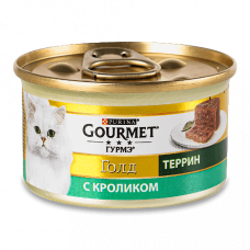 GOURMET® Gold (Гурме Голд) террин c кроликом. Консервований порційний повнораціонний корм для дорослих котів