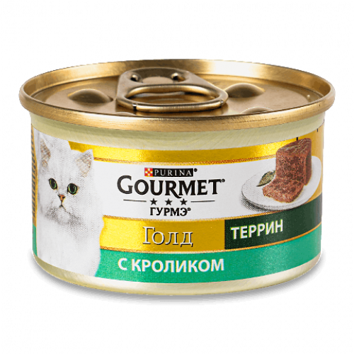 GOURMET® Gold (Гурме Голд) террин c кроликом. Консервований порційний повнораціонний корм для дорослих котів