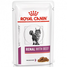 Вологий корм Royal Canin Renal при хронічній нирковій недостатності у кішок, яловичина, 85 г