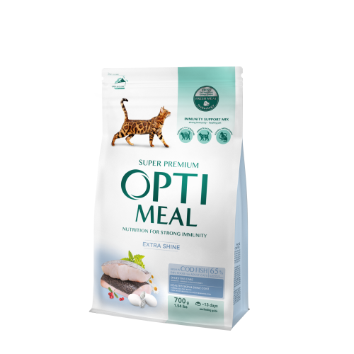 OPTIMEAL™. Повнораціонний сухий корм для дорослих котів  з високим вмістом тріски